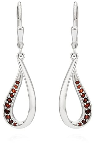 NKlaus Paar Brisur Ohrhänger 925 Silber echt Granat 0,295ct Damen Ohrringe Echtstein11447