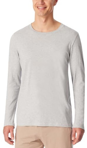 Schiesser Herren Schlafshirt Langarm Rundhals-Mix + Relax Pyjamaoberteil, Grau-Mel_181189, 58