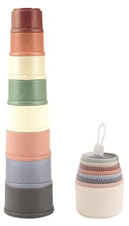 8-Teiliges Set Mit Stapelbechern Für Kinder, Hasen-Stapelbechern, Nistbechern, Sortierlernspielzeug, Stapelbechern, Lustigen Lernspielzeugen Für Kleinkinder, Bade-, Strand- Und Familienspiele