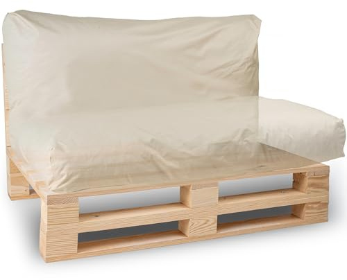 bananair Coussin Palette Déhoussable, Tissu Imperméable et Anti-UV – Coussin 120x60 cm (Beige)