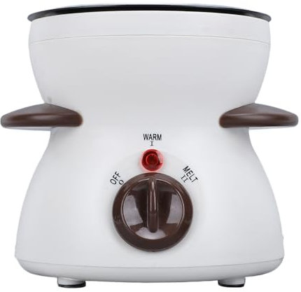 Jectse Mini Set di Pentole per Fonduta Elettrica, Set per Fonduta di Cioccolato capacità 25 W 200 Ml con Forchette da Immersione per la Casa (Spina Europea 220 V)