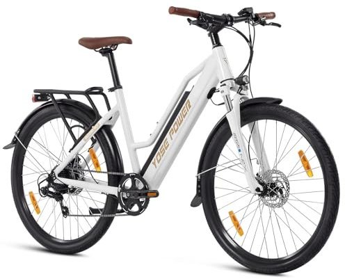 YOSE POWER 27,5'' City E-Bike 36V 250W Heckmotor mit 7 Gang Freewheel Hydraulische Bremse Damenfahrrad Herrenfahrrad mit 36V 13Ah Akku