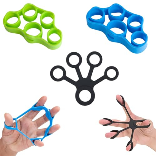 JEYORZY Exerciseur De Doigts, 3 Hand Grip Strengthener, Hand Grip Musculation, Musculation Main Kit, Entraîneur de Doigts, Pince de Musculation Antidérapante, pour L'entraînement Musculaire Des Doigts