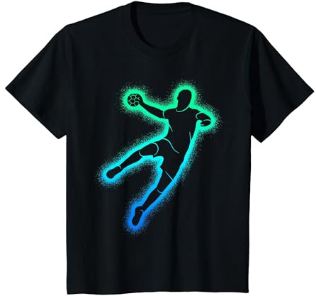 Joueur de Handball pour Enfant, Homme, garçon, Handball T-Shirt, Enfant, Noir, 10 Ans
