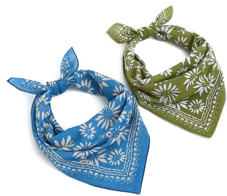 STARWHISPER Multicolored 22''x22'' Cotton Bandana for Women and Men Multi-purpose Headband Hair Scarf Protective Coverage (D13)