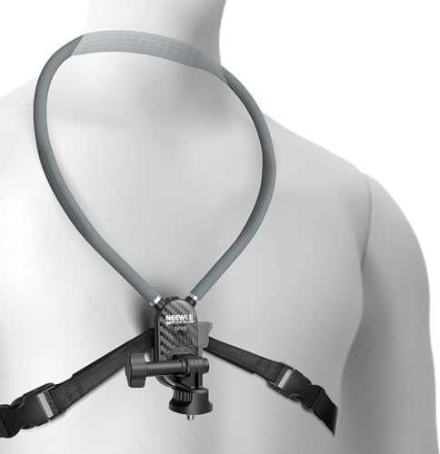 NEEWER Halsfäste kompatibel med GoPro DJI Insta 360 actionkameror, snabbfrigörande nackhållare med luftkudde och justerbar bröstrem, tillbehörssats för POV vlogging videoinspelning, GP49