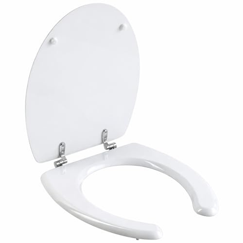 Topolenashop Copriwater WC Disabili con Apertura Frontale 45x38 cm – Sedile Wc Ergonomico Universale in MDF con Cerniere Acciaio Inox, Copri Water per Anziani e Mobilità Ridotta | 69245