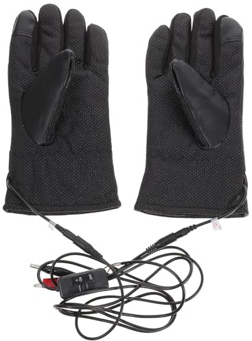 MUELODSIC Guantes Calefactables de Invierno para Motocicleta, Ajustables 12v, Modelo Negro, Térmicos Eléctricos para Hombre y Mujer, Protección Térmica para Conducción en Clima Frío