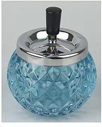 HA Aschenbecher chrom/Glas Kugel blau 12cm, 1010 g