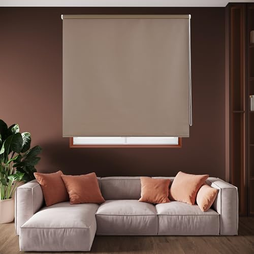 Blindecor Draco Store Enrouleur Opaque - Marron, 100 x 175 cm (largeur x hauteur) | Taille du tissu 97 x 170 cm. Stores thermiques occultants
