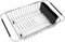 iPEGTOP Expandable Dish Drying Rack, Over the Sink Dish Rack, In Sink Or On Counter Dish Drainer with Black Utensil Holder Cutlery Tray, Rustproof Stainless Steel for Kitchen
