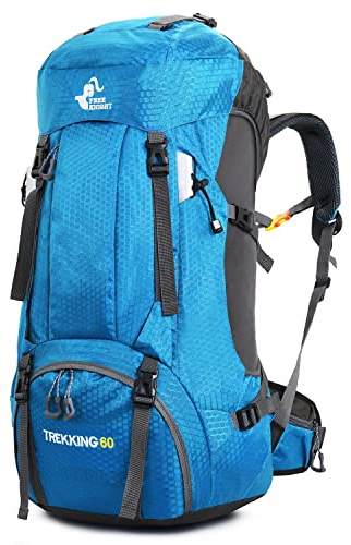 Bseash 60L Waterproof Hiking Camping Backpack with Rain Cover, Lightweight Outdoor Sport Travel Daypack Rucksack for Climbing Skiing