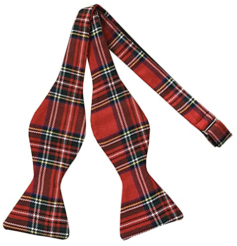 Royal Stewart - Papillon da uomo in tartan da annodare, rosso, giallo, bianco, verde, blu, taglia unica
