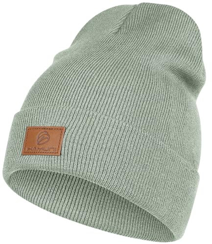 HAMUNI Beanie Mütze für Herren Damen, Klassische Wintermützen Bequem Atmungsaktiv Weich Acryl Beanie Hat Strickmütze Vintage Einfarbig Strick Bündchen Beanies Unisex