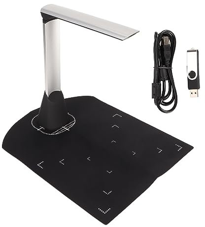 Escáner de Documentos Portátil Y1, Escáner de Libros Plegable de 5 MP Cámara de Documentos USB 2592 X 1944 Formato con Reconocimiento OCR y Luz LED para