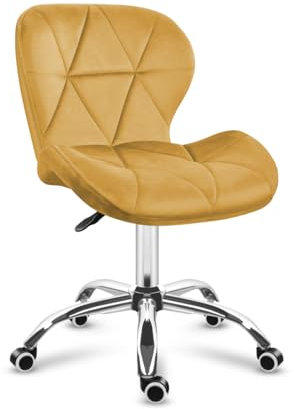 MARK ADLER Future 3.0 Homeoffice Stuhl, Schreibtischstuhl, Ergonomischer Bürostuhl mit Samtbezug und Metallrahmen, Höhenverstellbar, Bequem, Stabil, Geeignet für Arbeitszimmer oder Esszimmer, Gelb