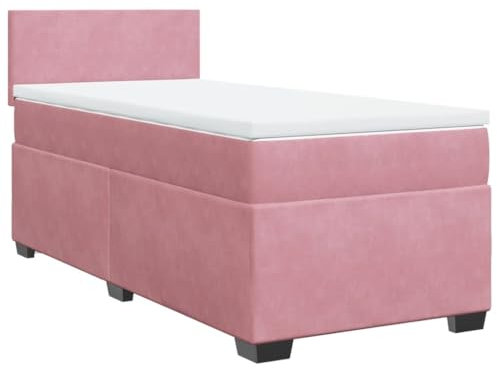 vidaXL Cama Box Spring con colchón Terciopelo Rosa 80x200 cm, boxspring, Camas con somier, Cama de Plataforma, Cama con somier, Cama, Cama de diván