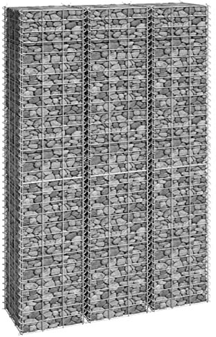 Xichuzi Arriate de gaviones 3 Unidades, Macetas para Flores Y Plantas, Jardinera, Macetero Exterior, Macetero, Huerto Domestico, Hierro 30x30x150 cm