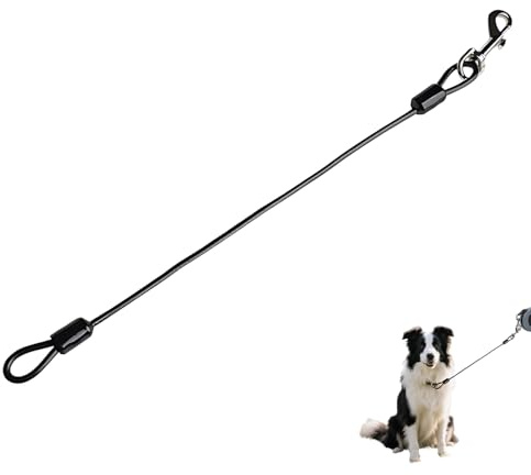 Nevoluxer Correa Perro A Prueba De Masticación Cuerda De Acero para Evitar Masticar Correa Elástica para Perro para Perros Pequeños Medianos Y Grandes Caminar Correr Escalar