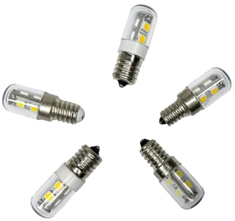 1fortunate lampadine, Mini E14 E12 E17 LED Corn Light Bulb AC 110V 220V 5050 SMD 1W Lamps For Refrigerator Range Hood Sewing Machine Fridge(Warm White 3000K,E17 220V)