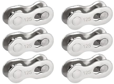 Lot de 6 attaches rapides pour chaîne de vélo 12 vitesses | Compatible avec | Shimano, SRAM & KMC 12 vitesses |Acier traité thermiquement pour une résistance accrue à l'usure | Inclut l'outil de montage