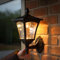 Festive Lights 34cm klassische Solar Wandlampe Aussen, schwarz, warmweiße LEDs, Solarleuchte Garten, Solar Laterne schwarz, Wandlampe aussen, Solarstrahler außen