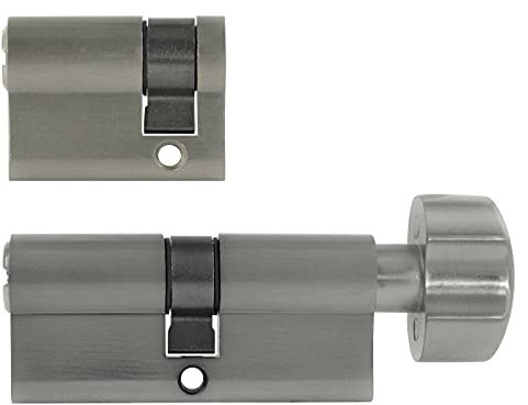 2 likadana 1 x knoppcylinder 35/35 mm 1 x halvcylinder 30/10 mm 5 nycklar