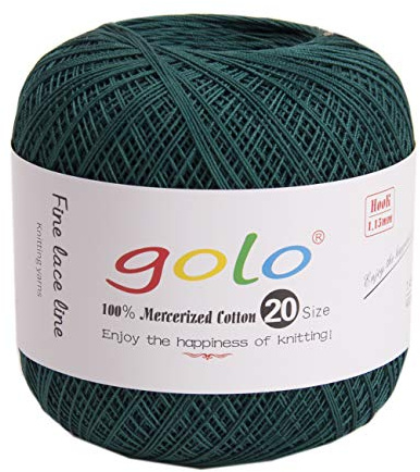 golo Crochet Thread Tatting Yarn for Hand Knitting Size 20 Yarn for Tatting Olive Green 899