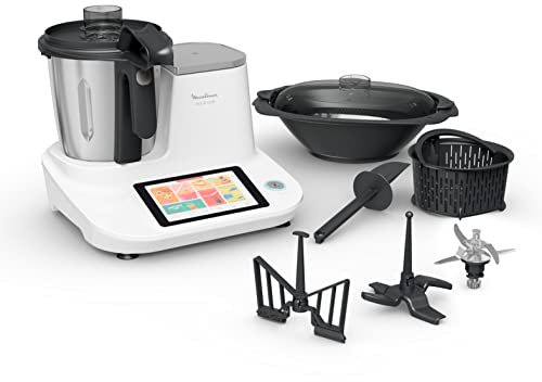 Moulinex Click & Cook Robot cuiseur avec balance cuisine intégrée, Puissance 1400 W, Capacité 3,6 L, 32 fonctions, 10 programmes automatiques, Ecran numérique tactile, Utilisation facile HF506110