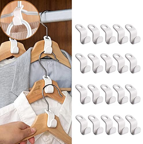 Kleiderbügel Organizer 20 stück - Kleiderbügel Verbindungshaken - Hanger Hooks - Platzsparende Haken - für Mehr Nutzbaren Platz Im kleiderschrank aufhängehaken, anschlusshaken