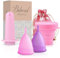 Bibrad Menstrual Cup - 2 Menstrual Cups in Sizes M and L, Applicator, Steriliser and Cotton Carry Bag - 100% Soft Medical Silicone, Washable and Reusable (M-L+APLI)