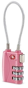 Gadpiparty Lucchetto Per Bagagli a Combinazione a 3 Cifre Cavo in Lega Di Zinco, Lucchetto Tsa Approvato Per Valigie e Zaini, Sicurezza Viaggio Password Reimpostabile, Colore Rosa