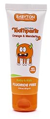 Babyton Natural Toothpaste - Tropical Flavor, Safe for Babies and Kids, Free from SLS/Fluoride/Parabens, 50ml (Orange & Mandarin)