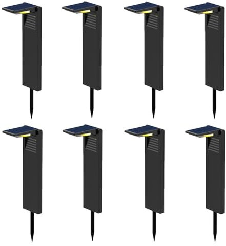 Lot de 8 balises solaires à planter LED blanc froid OSTRY H41cm Lumière Extérieur, Eclairage Solaire pour Jardin Chemin