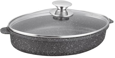 Kamberg - Pentola da forno 30 x 21 x 6,2 cm - Rivestimento in pietra senza PFOA/PFAS - Tutti i piani cottura inclusa induzione - 2 litri, nero