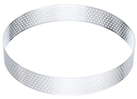 QUARKZMAN Anneaux à Tarte en Acier Inoxydable 5,5 Cercle de Cuisson Perforé en Métal pour Dessert Mousse Gâteau Rond Anneau Antiadhésif pour Outil de Fabrication de Nourriture au Fromage