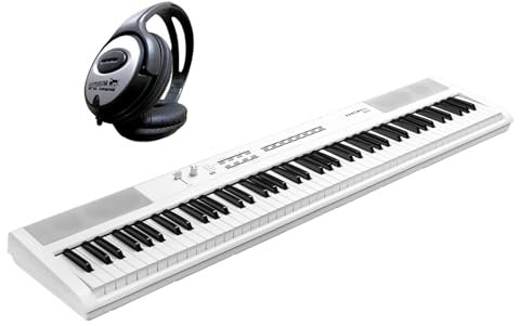 Kurzweil KAS1-WH Stage Piano Keyboard Weiss 88 Tasten mit keepdrum Kopfhörer
