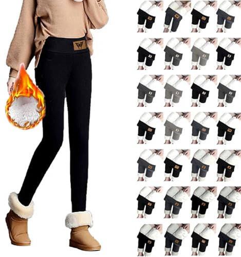 Komiseup Thermo Leggings Damen Fleece Gefüttert Thermohose Winter Lang Thermoleggins Mit Innenfleece Dick Warm Strumpfhose High Waist Elastisch Sport Leggins Yogahose Laufhose Sportleggins Sporthose