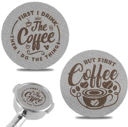 Lot de 2 filtres à café réutilisables en acier inoxydable 53,3 mm, 1,7 mm d'épaisseur, 150 µm