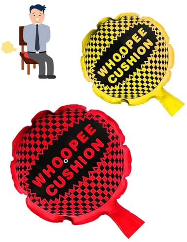 SCJJZ 2 Pezzi ﻿Cuscino per Scoregge,Cuscino Scorreggione,Cushion Autogonfiante,Cuscino Scoregge Finte Scherzo Cuscino Scherzi Divertenti,Divertente Self-Inflating Party Cuscino Divertente Scherzo