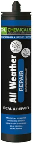 Allwetter Dachdicht elastischer Butyldichtstoff, 300ml Kartusche, Wasserfeste Reparatur- und Dichtungsmasse für Dächer und Rohre, grau (Grau, 1)