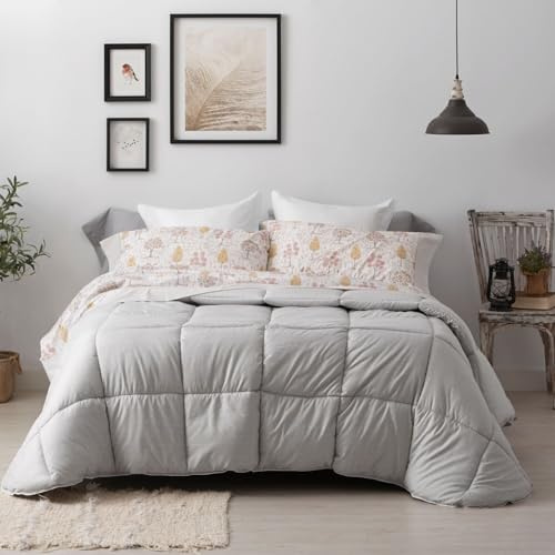 Burrito Blanco | Edredón Comforter | Cama de 150cm. (+Medidas Disponibles) | Diseño 266 | Color Greige (250x270cm.)
