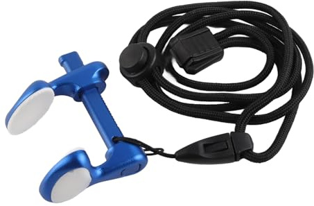 Clips de Nez de plongée Professionnels, réglable en Alliage d'aluminium Natation Nez Plug avec Sangle Cou Anti Perte pour la Natation Photographie Formation Exploration (Bleu)
