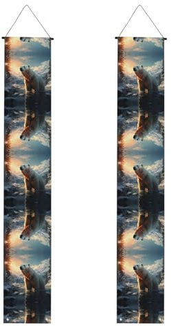 Cartel decorativo de oso polar en invierno, se puede utilizar para fiestas de graduación y celebraciones de graduación en interiores y exteriores, un artículo imprescindible