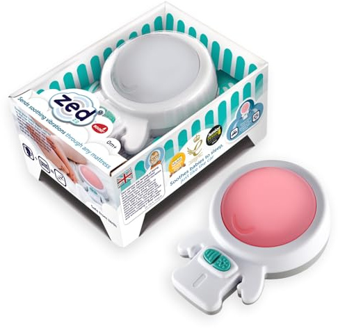 Rockit Zed 2.0 – Aide au sommeil vibrante pour bébé et veilleuse rouge | Tétine portable pour berceaux, berceaux et couffins | 6 modes doux | Alimentation par piles