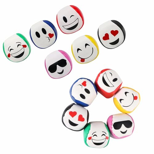 FUSONGQINTANG 12 Pezzi Palline da Giocoliere Set di Palline da Giocoleria Colorate 5cm PU Pelle Morbide Palla per Principianti Adulti Bambini All'Aperto