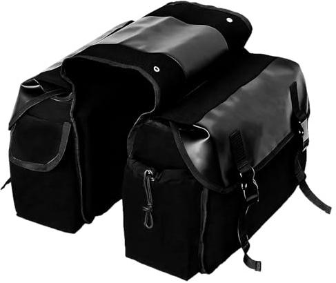 Borsa laterale per moto - Borsa da sella impermeabile in tela, borsa portaoggetti posteriore per bicicletta, portaoggetti da viaggio a più tasche, organizer per attrezzatura da pendolarismo, bagaglio