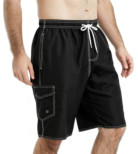 Fjquamitix Swimming Shorts Men Board Shorts Mens with Multi-Pockets Quick Dry Swim Shorts with Mesh Liner Breathable Beach Surf Swimming Trunks for Summer