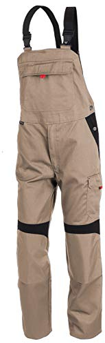 KÜBLER Workwear KÜBLER INNO Plus Arbeitslatzhose beige, Größe 46, Herren-Arbeitslatzhose aus Mischgewebe, Arbeitslatzhose mit Knieschutztaschen nach EN 14404, leichte Arbeitslatzhose