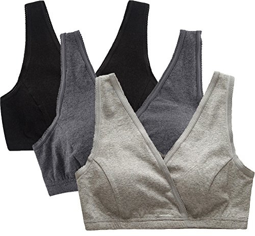 CAKYE Women's Maternity Nursing Bra for Sleep and Breastfeeding 3 Pcs/Pack (Large)